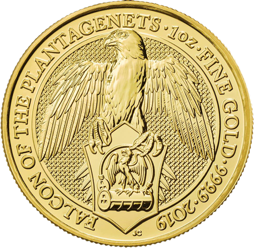 Picture of 2019 1oz UK Queen's Beast 'Falcon of the Plantaganets' Gold Coin