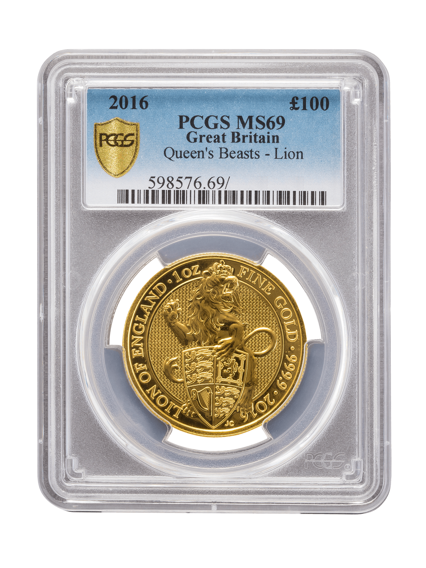 Picture of PCGS 2016 1oz Gold Queen's Beast 'Lion' MS69