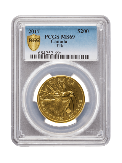 Picture of PCGS 2017 1oz Gold Call of the Wild 'Elk' MS69