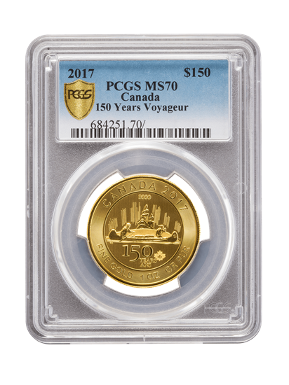 Picture of PCGS 2017 1oz Gold 150 Years Voyageur MS70