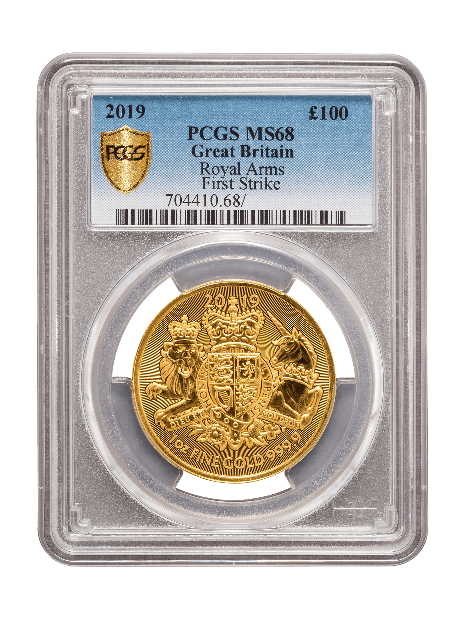 Picture of PCGS 2019 1oz Gold Coat of Arms MS68