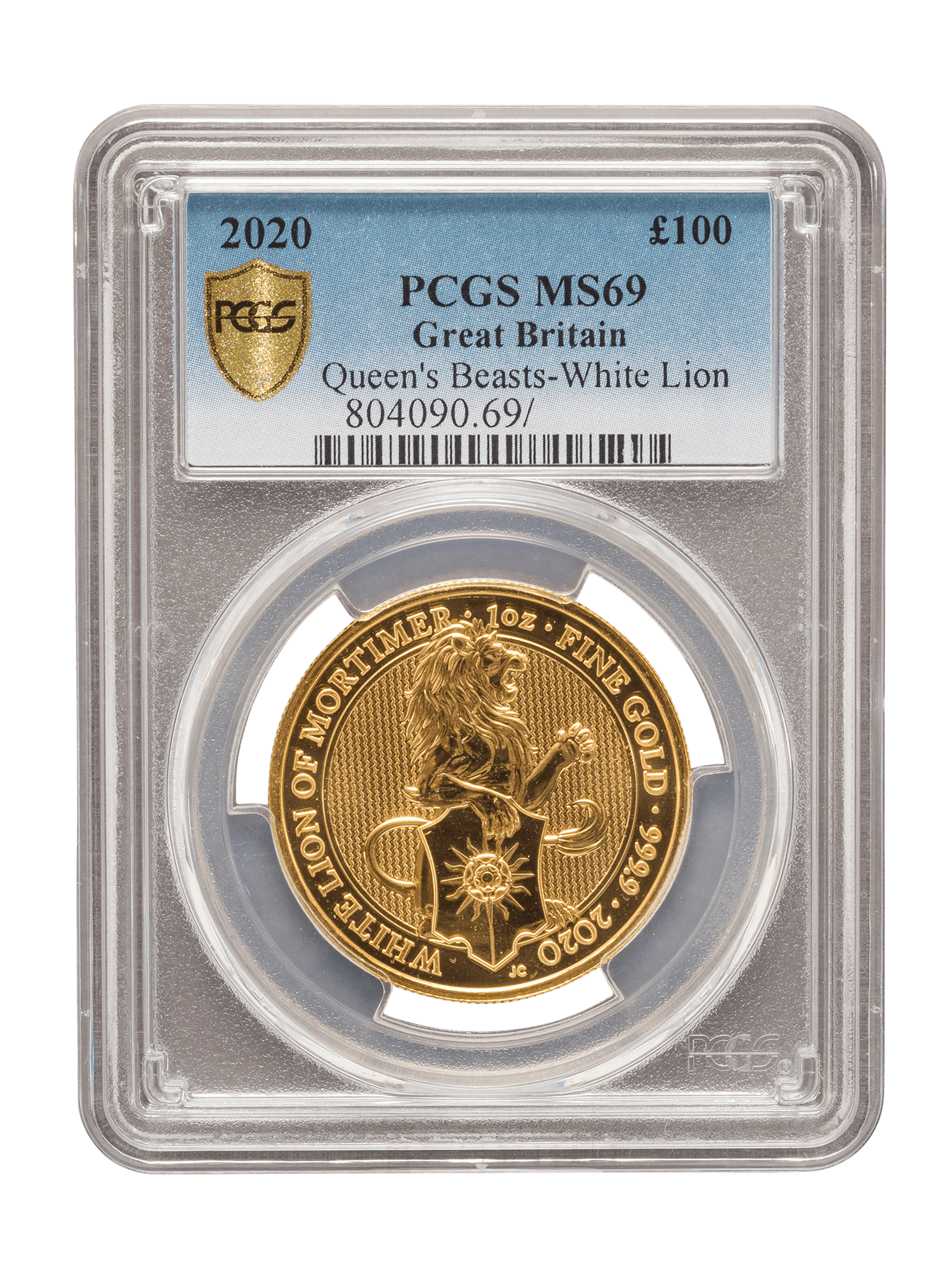 Picture of PCGS 2020 1oz Gold Queen's Beast 'White Lion' MS69