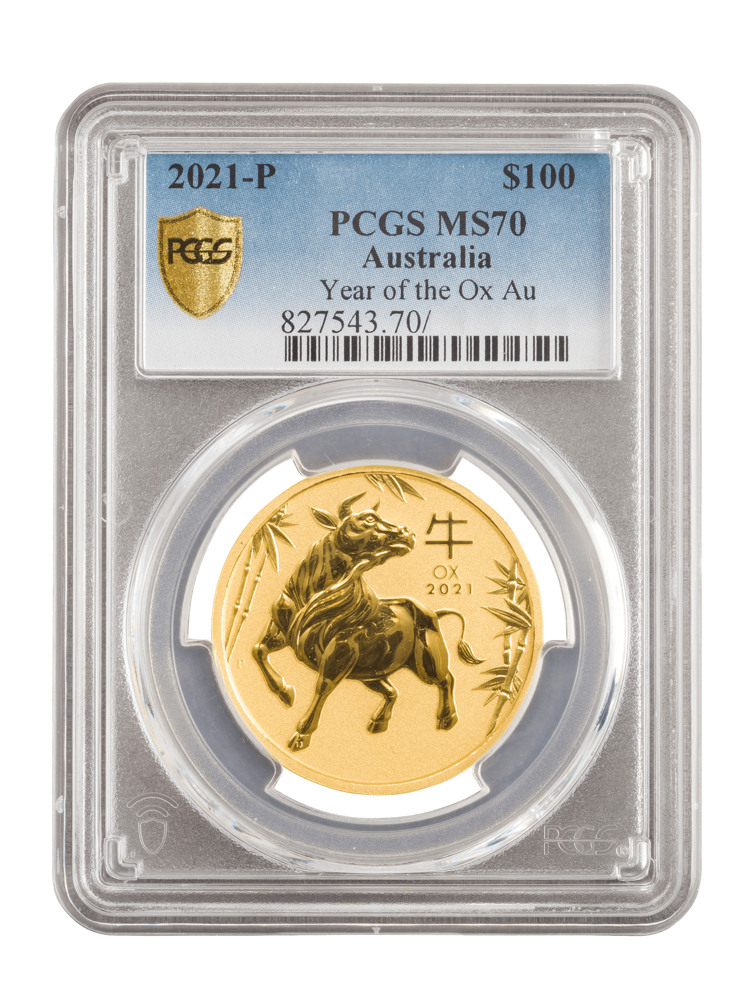 Picture of PCGS 2021 1oz 24k Gold Australian 'Year Of The Ox' MS70