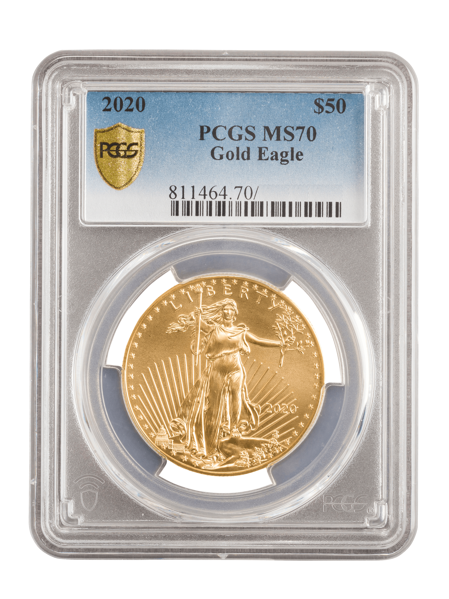 Picture of PCGS 2020 1oz 22k Gold American Eagle MS70