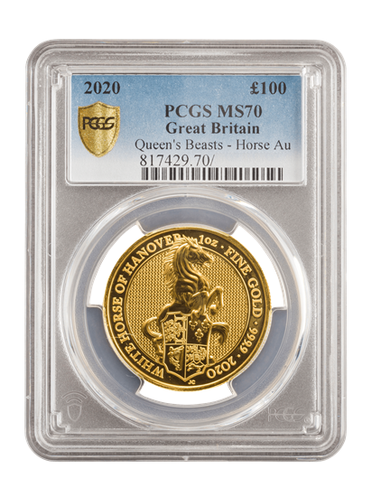 Picture of PCGS 2020 1oz Gold Queen's Beast 'White Horse' MS69