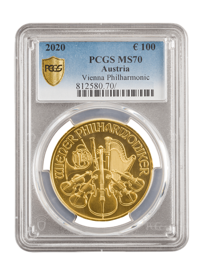 Picture of PCGS 2020 1oz Gold Austrian Philharmonic MS70