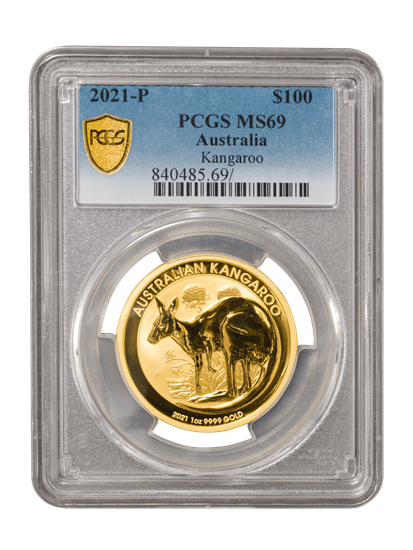 Picture of PCGS 2021 1oz Gold Australian Kangaroo MS69