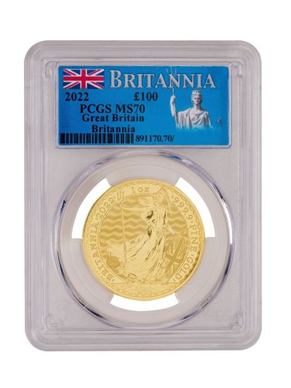 Picture of PCGS 2022 1oz Gold Britannia MS70