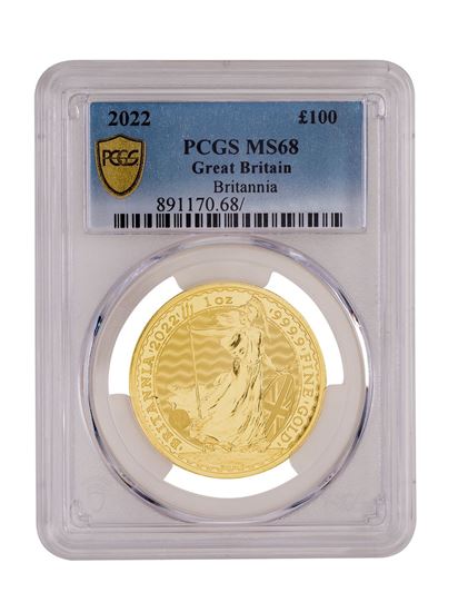 Picture of PCGS 2022 1oz Gold Britannia MS68
