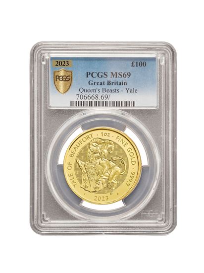 Picture of PCGS 2023 1oz Gold Tudor Beast 'Yale' MS69