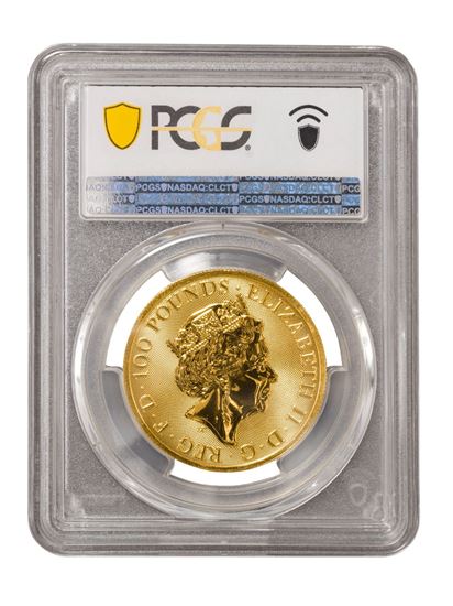 Picture of PCGS 2021 1oz Gold Queen's Beast 'Greyhound' MS68
