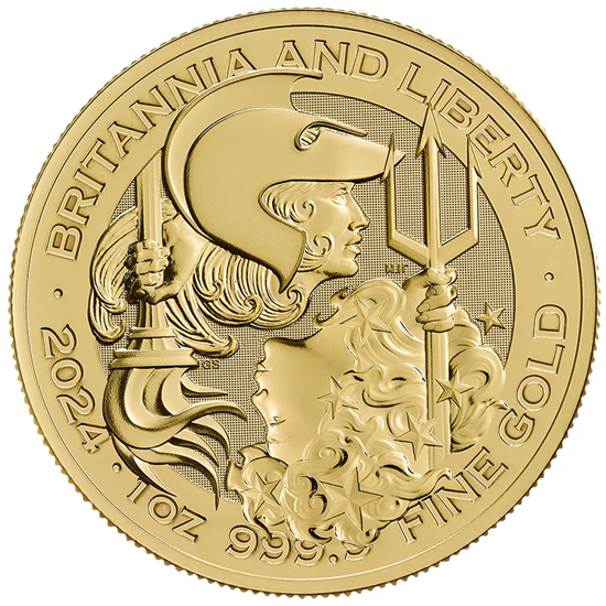 Picture of 2024 1oz 24k Gold UK Britannia and Liberty